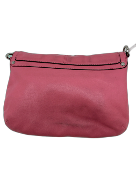 Coach Bubblegum Pink Leather Foldover Snap Closure Silver Tone Hardware Bag Bubblegum Pink / XS