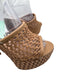 Gianvito Rossi Shoe Size 39 Tan Brown Leather & Raffia Woven Platform Sandals Tan Brown / 39