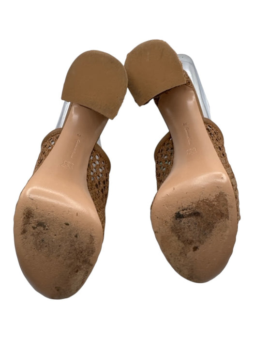 Gianvito Rossi Shoe Size 39 Tan Brown Leather & Raffia Woven Platform Sandals Tan Brown / 39