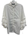 Zara Size L White Cotton Button Up & Collar 3/4 Sleeve Pleated Sleeves Top White / L