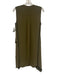 Karen Millen Size 8 Olive Green Polyester Sleeveless Layered 1/4 Button Dress Olive Green / 8