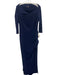 La Petite Robe Chiara Boni Size 48 Navy Boat Neck Floor Length 3/4 Sleeve Gown Navy / 48