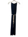 Tory Burch Size L Black & Navy Viscose Sleeveless Tie Waist V Neck Maxi Dress Black & Navy / L