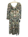 Marchesa Notte Size 12 Cream & Multi Floral Lace Back Zip Tulle Dress Cream & Multi / 12