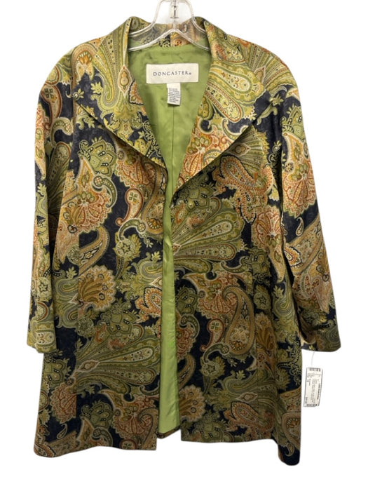 Doncaster Size 12 Green & Multi Cotton, Acrylic, Polyester Pockets Jacket Green & Multi / 12