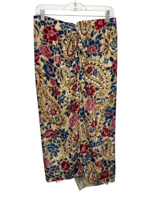 Isabel Marant Size 40 Cream & Multi Viscose & Silk Stretch Waist Velvet Skirt Cream & Multi / 40