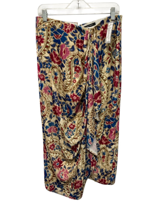 Isabel Marant Size 40 Cream & Multi Viscose & Silk Stretch Waist Velvet Skirt Cream & Multi / 40