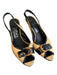 Salvatore Ferragamo Shoe Size 8 Straw Canvas Peep Toe Slingback Shoes Straw / 8