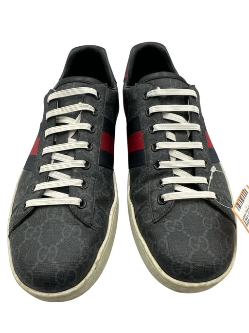 Gucci Shoe Size 9 Black Leather Guccissima Sneaker Men's Shoes Black / 9