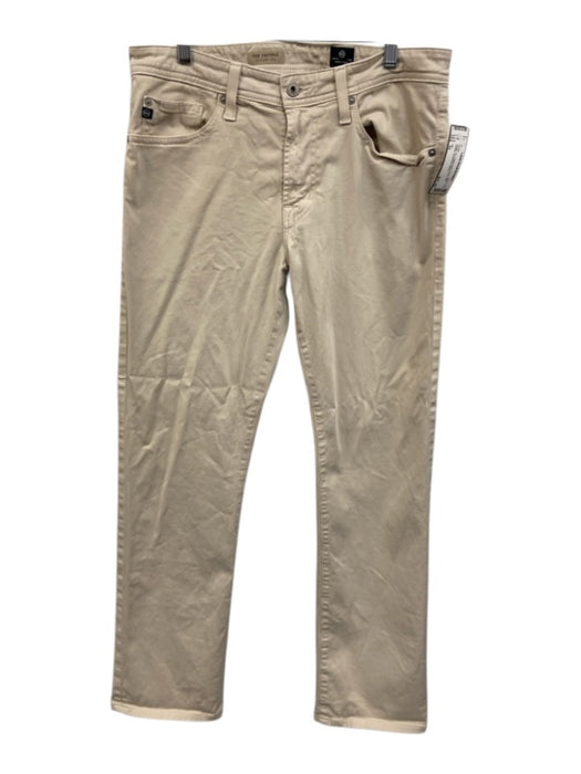 AG Size 32 Beige Cotton Blend Solid Slim Khakis Men's Pants Beige / 32