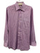 Peter Millar Size 16 Purple & White Cotton Gingham Button Up Long Sleeve Shirt Purple & White / 16