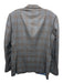 H Stockton Brown & Blue Wool Blend Plaid notched 2 Button Men's Blazer Brown & Blue / 42R