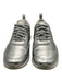 Nike Shoe Size 9 Silver & White Leather Perforated lace up Metallic Sneakers Silver & White / 9