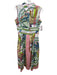 Dizzy Lizzie Size S White & Multi Cotton Sleeveless Button Front Collared Dress White & Multi / S