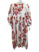 Maison Marigold Size XS/S White, Orange & Pink Cotton Floral Tie V Neck Dress White, Orange & Pink / XS/S