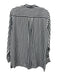 Everlane Size 6 Black & White Silk Long Sleeve Striped Button Front Top Black & White / 6