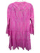 Juliet Dunn Size 1 Pink, White, Silver Cotton Blend Long Sleeve Tiered Dress Pink, White, Silver / 1