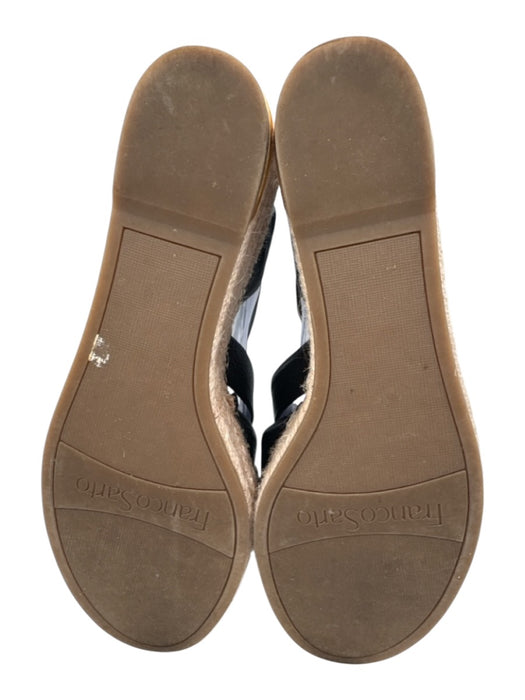 Franco Sarto Shoe Size 9 Black & Beige Leather Upper Criss Cross Espadrille Black & Beige / 9
