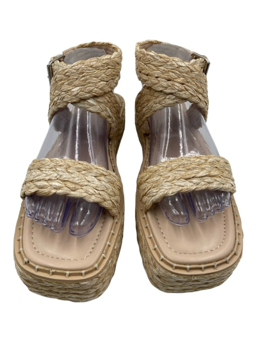 Raid Shoe Size UK 7/US 9 Tan Rattan Platform Open Toe Ankle Strap Buckle Sandals Tan / UK 7/US 9