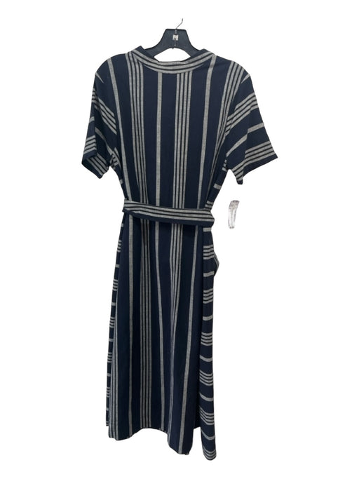 Ace & Jig Size M navy & gray Cotton Striped Round Neck Short Sleeve Maxi Dress navy & gray / M