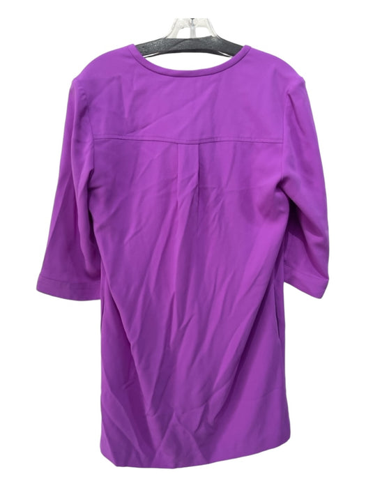 Trina Turk Size 6 Purple Polyester V Neck 3/4 Sleeve Shift Dress Purple / 6