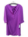 Trina Turk Size 6 Purple Polyester V Neck 3/4 Sleeve Shift Dress Purple / 6