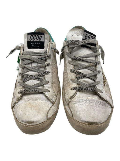 Golden Goose Shoe Size 39 Cream, gold & green Leather Laces Low Top Sneakers Cream, gold & green / 39