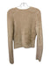 Vince Size S Beige Nylon & Viscose Fuzzy Crop 3 Button Cardigan Beige / S