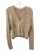 Vince Size S Beige Nylon & Viscose Fuzzy Crop 3 Button Cardigan Beige / S