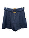 Ramy Brook Size 0 Navy Blue Ramie Zip Fly Pleated Shorts Navy Blue / 0