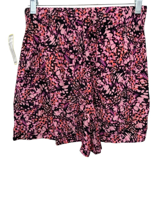Ungaro Size XS Black, Pink, Orange Viscose & Rayon Elastic Waistband Shorts Black, Pink, Orange / XS