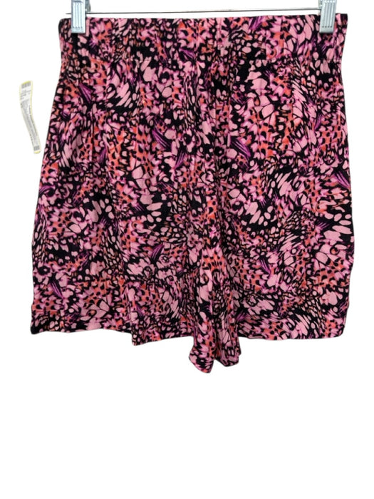 Ungaro Size XS Black, Pink, Orange Viscose & Rayon Elastic Waistband Shorts Black, Pink, Orange / XS