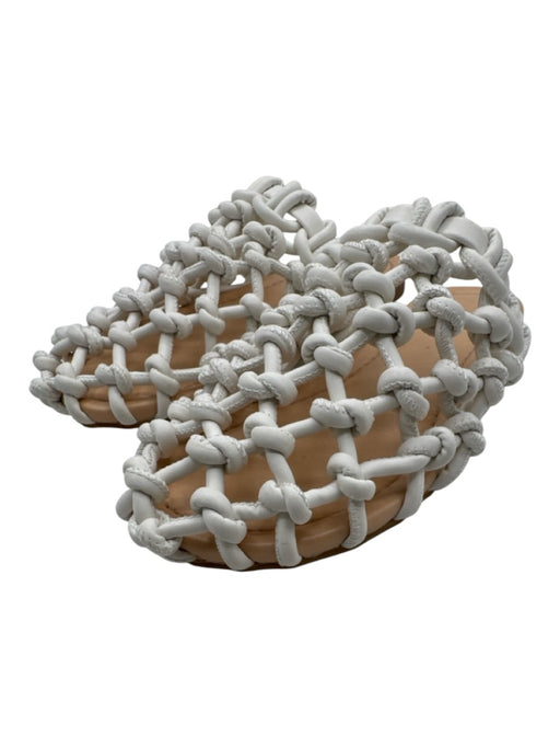 Odissi Shoe Size 36 White Leather Knot Strappy Mule Sandals White / 36