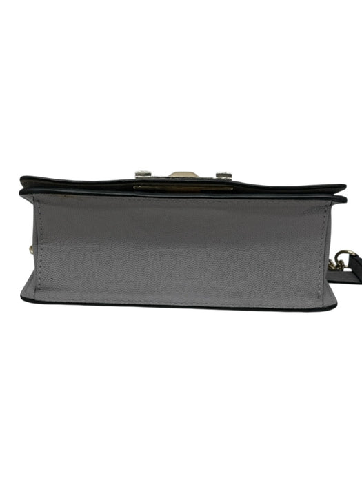 Furla Gray & Gold Pebble Leather Gold hardware Chain Strap Flap Top Bag Gray & Gold / S