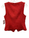 Cinq a Sept Size XS Red Cotton Sleeveless Button Up Knit Fringe Vest Red / XS
