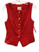 Cinq a Sept Size XS Red Cotton Sleeveless Button Up Knit Fringe Vest Red / XS