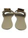 Definery Shoe Size 35 Beige & Gray Leather & Raffia Buckle Open Toe Sandals Beige & Gray / 35