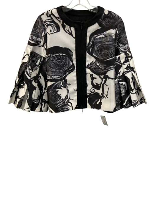 Anne Fontaine Size 38 White, Gray, Black Polyester & Viscose Zip Up Jacket White, Gray, Black / 38