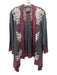 Johnny Was Size XL Gray, Pink, White Linen Long Sleeve Embroidered Cardigan Gray, Pink, White / XL