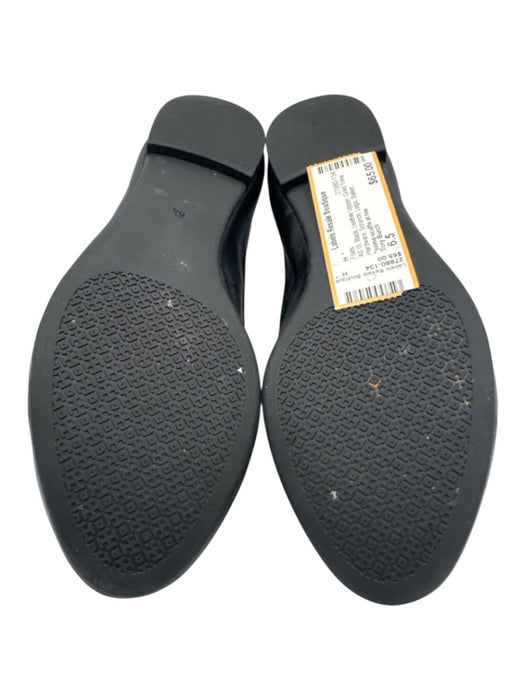 Tory Burch Shoe Size 6.5 Black Leather Upper Gold Tone Hardware Scrunch Flats Black / 6.5