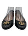 Tory Burch Shoe Size 6.5 Black Leather Upper Gold Tone Hardware Scrunch Flats Black / 6.5