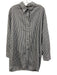 Enza Costa Size 3/L Gray & White Cotton Long Sleeve Striped Collar Buttons Top Gray & White / 3/L