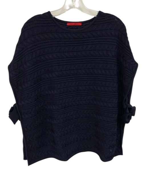 CH Carolina Herrera Size One Size Navy Blue Viscose & Polyamide Side Tie Sweater Navy Blue / One Size
