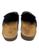 Tory Burch Shoe Size 6 Black Leather Gold Charm Bow Detail Cork Sole Mules Black / 6