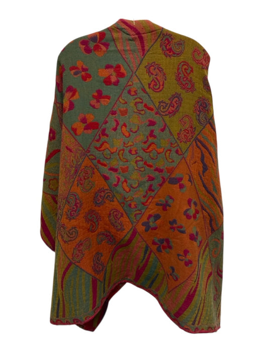 Red & Multi Wool Woven Paisley Mixed Print Wrap Shawl Red & Multi