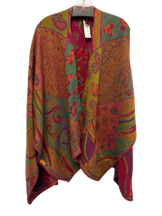 Red & Multi Wool Woven Paisley Mixed Print Wrap Shawl Red & Multi