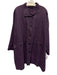 Eskandar Size 0 Purple Linen Blend Coated Button Front Collared Pocketed Coat Purple / 0