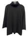 Eileen Fisher Size L Black Merino Wool Knit 3/4 Sleeve Turtleneck Sweater Black / L