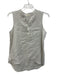 CP Shades Size S Beige & White Linen Sleeveless Striped Quarter Button Tank Top Beige & White / S