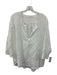 CP Shades Size L White Linen 3/4 Sleeve Deep V neck Oversize Shirt Top White / L